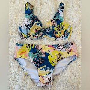 VENUS Women’s Bikini Set Blue Yellow Pink Green Size: 6 Bottom C Top
